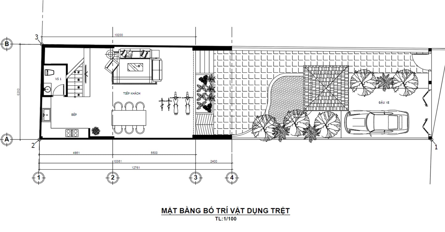 Nhà phố 2 tầng hiện đại mẫu 2 - Sika Nam Cường